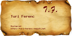 Turi Ferenc névjegykártya